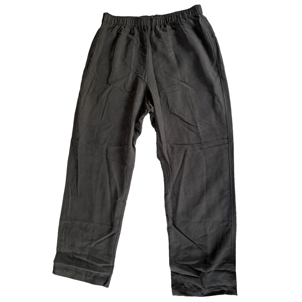 Chico's Design Pants Womens 3 (XL) Black‎ Pull On Straight Leg Rayon Blend NWT